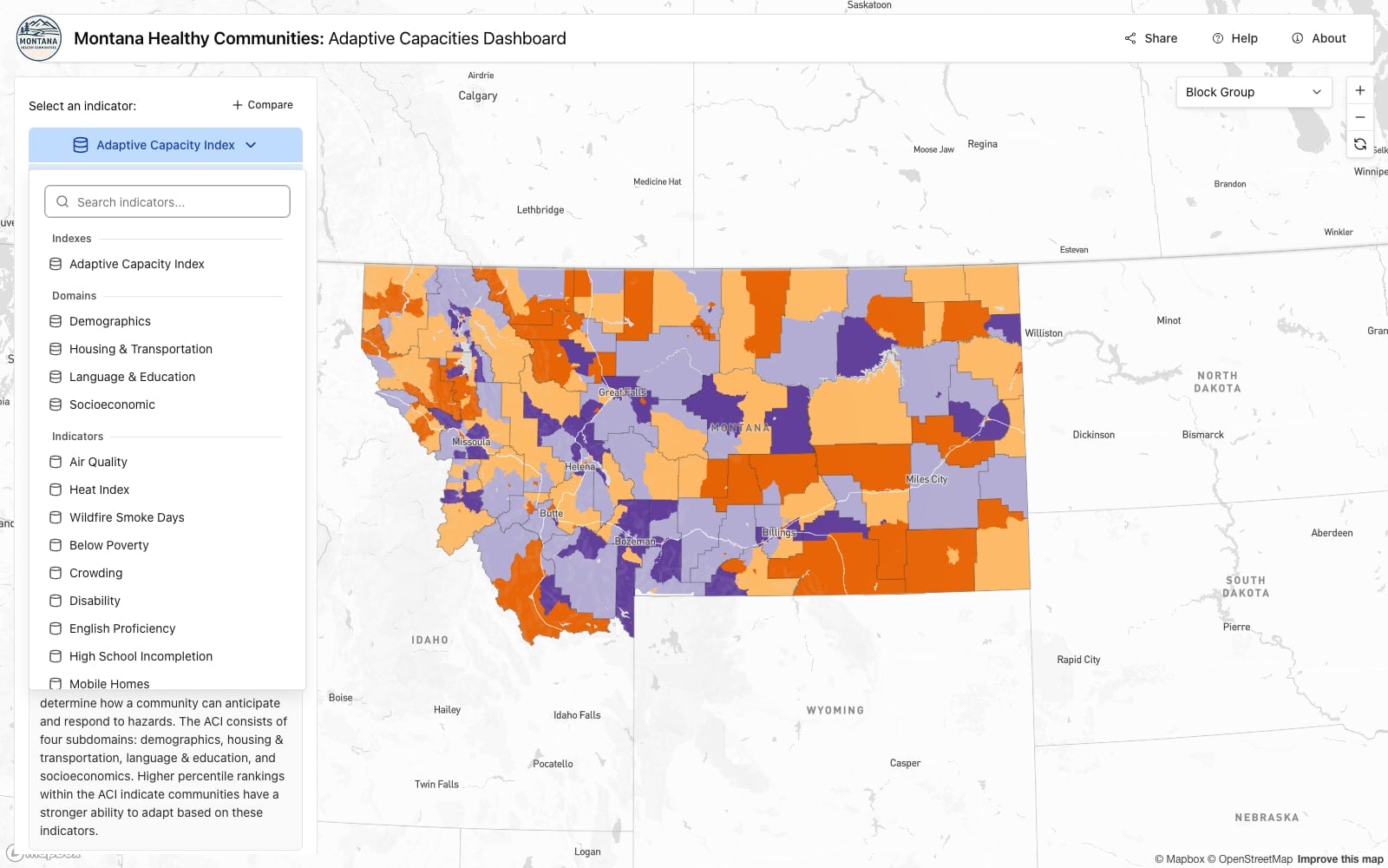 Montana Healthy Communities Dashboard — screenshot 2 of 4